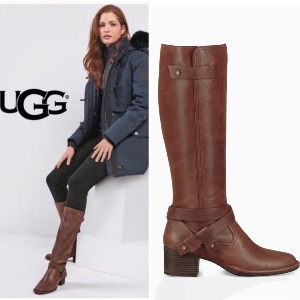 Ugg Bandara Tall Leather Boots size 10 - Picture 1 of 16